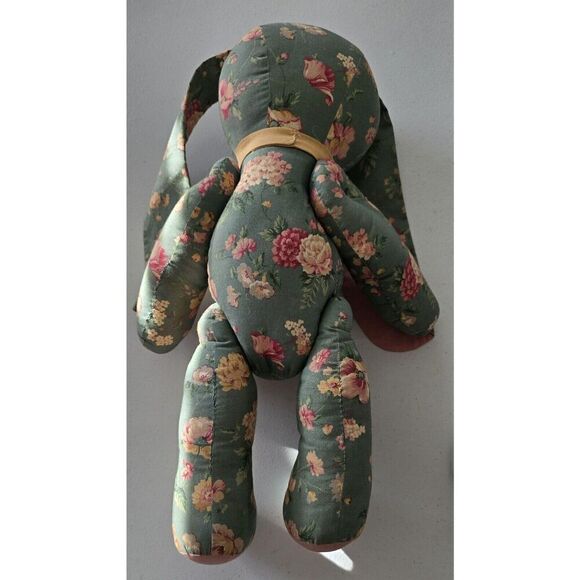 Stuffed Lop Eared Floral Rabbit ~ Cottage Core Bunny Handmade Vintage - Picture 10 of 11
